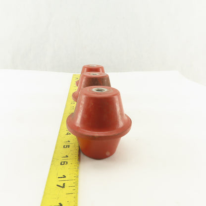 2-1/4" High 2-1/2" OD Electric Insulator Stand Off 3/8-16" Threaded Lot Of 3