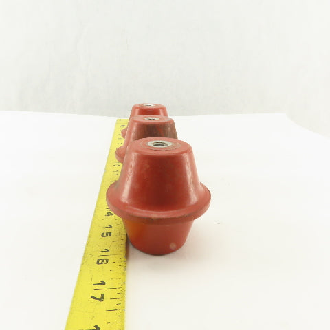 2-1/4" High 2-1/2" OD Electric Insulator Stand Off 3/8-16" Threaded Lot Of 3