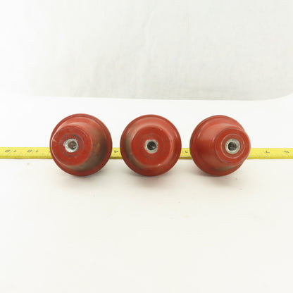 2-1/4" High 2-1/2" OD Electric Insulator Stand Off 3/8-16" Threaded Lot Of 3