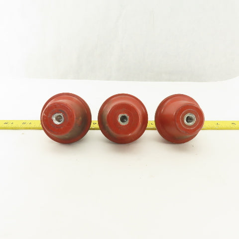 2-1/4" High 2-1/2" OD Electric Insulator Stand Off 3/8-16" Threaded Lot Of 3