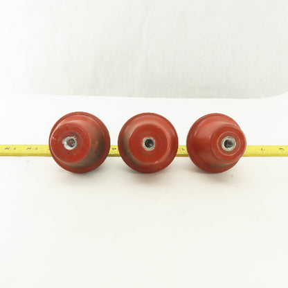2-1/4" High 2-1/2" OD Electric Insulator Stand Off 3/8-16" Threaded Lot Of 3