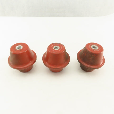 2-1/4" High 2-1/2" OD Electric Insulator Stand Off 3/8-16" Threaded Lot Of 3