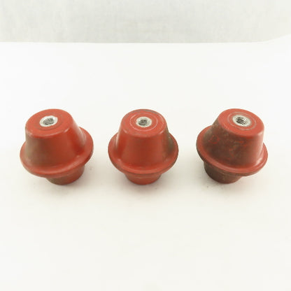 2-1/4" High 2-1/2" OD Electric Insulator Stand Off 3/8-16" Threaded Lot Of 3