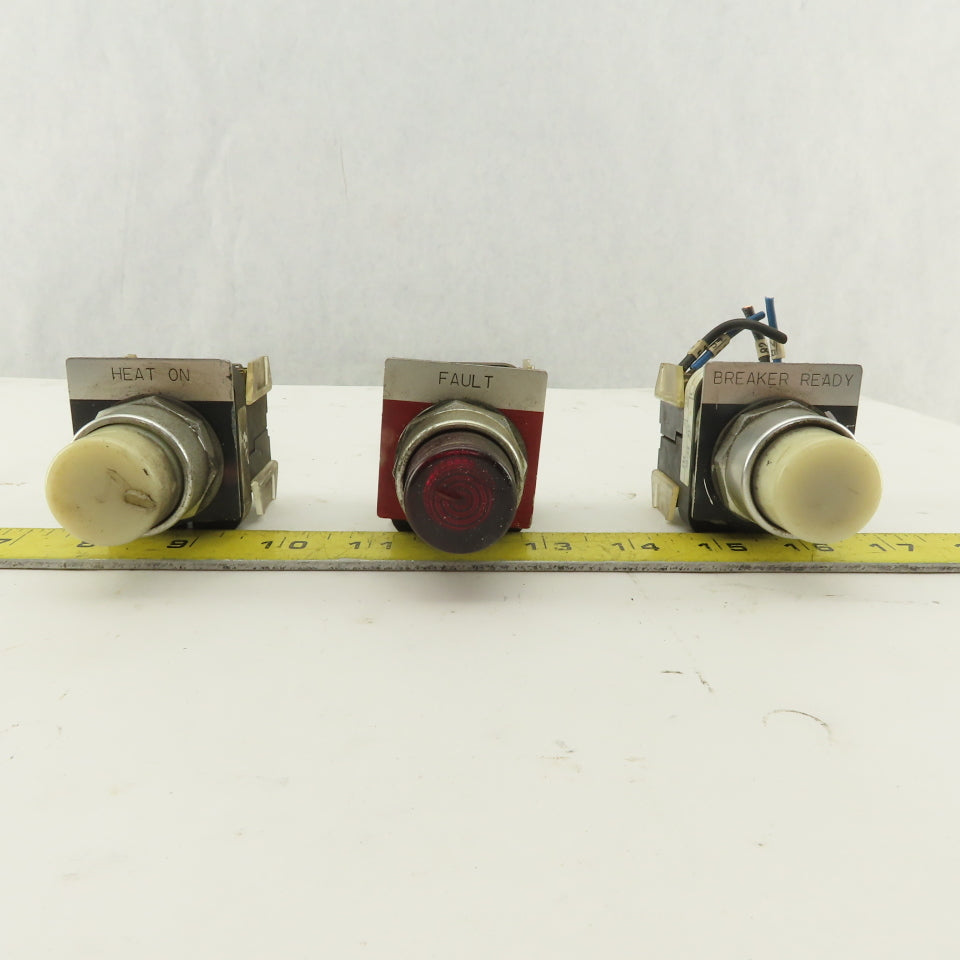 Allen Bradley 800T-QT24 24V Illuminated Momentary Contact Red White Lot Of 3