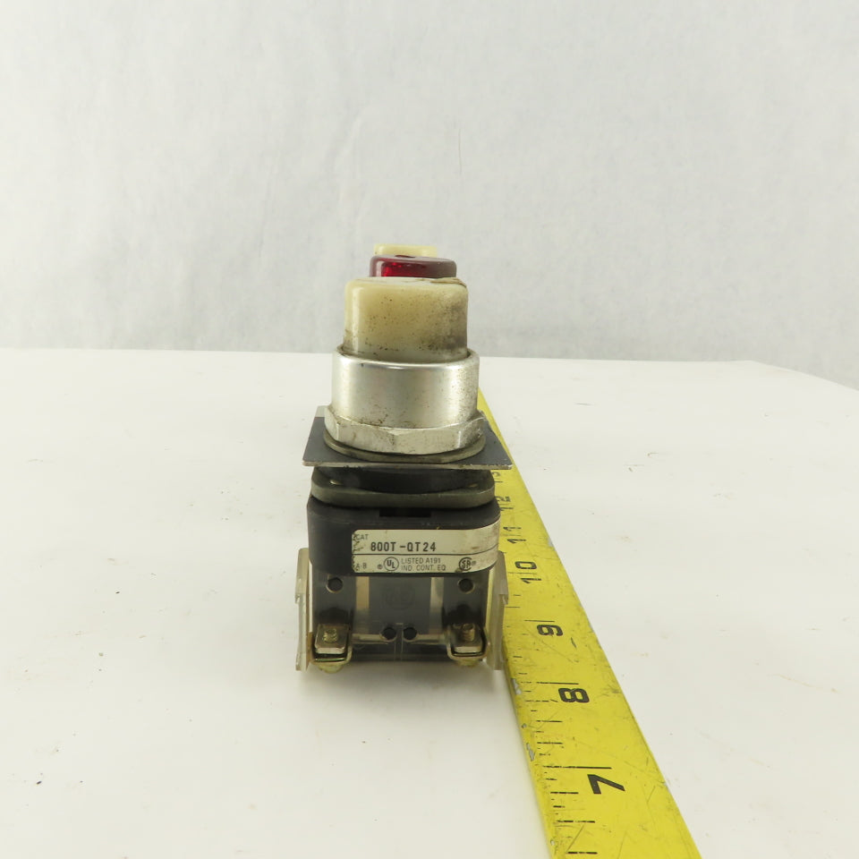 Allen Bradley 800T-QT24 24V Illuminated Momentary Contact Red White Lot Of 3