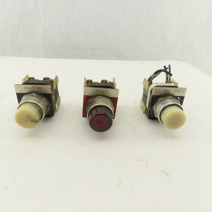 Allen Bradley 800T-QT24 24V Illuminated Momentary Contact Red White Lot Of 3