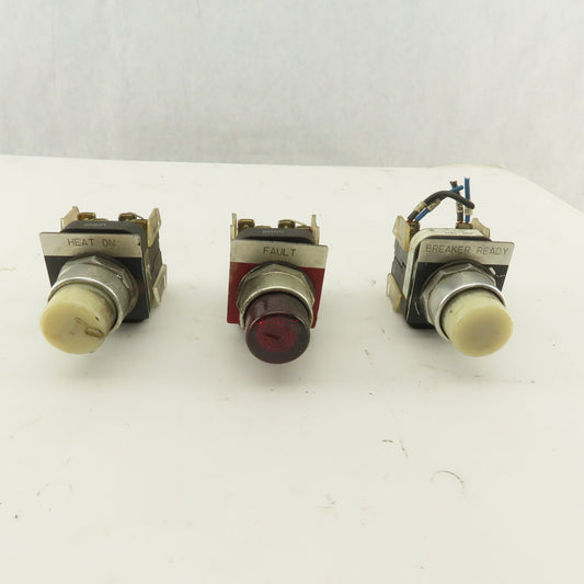 Allen Bradley 800T-QT24 24V Illuminated Momentary Contact Red White Lot Of 3