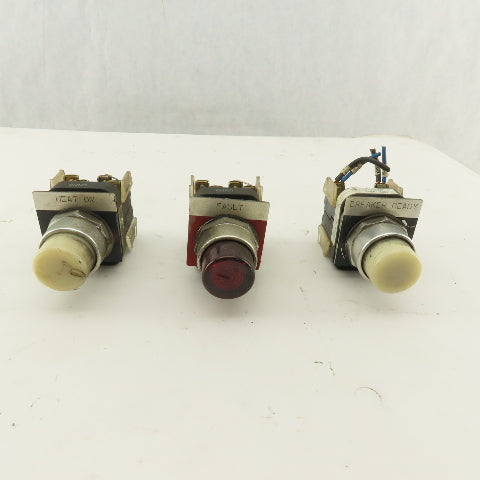 Allen Bradley 800T-QT24 24V Illuminated Momentary Contact Red White Lot Of 3