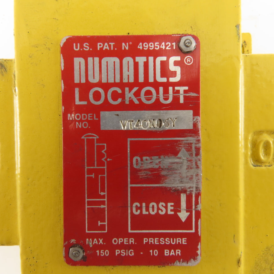 Numatics VT40N06Y 150 PSI Lock Out Tag Out LOTO Air Shut Off Valve Slo-Start