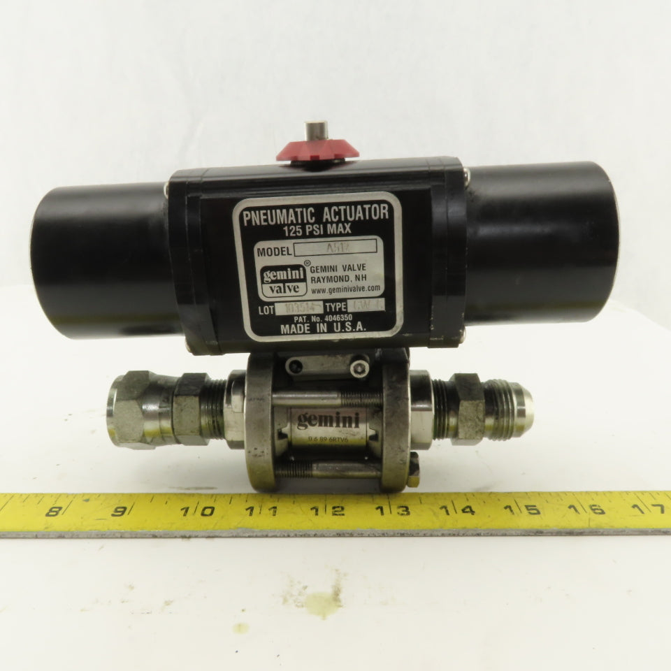 Gemini A512 125PSI Pneumatic Actuator 3/4" Stainless 1000PSI Valve