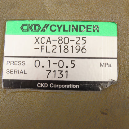 CKD XCA-80-25-FL218196 Pneumatic Air Cylinder Double Ended 1" Stroke Locking Pin