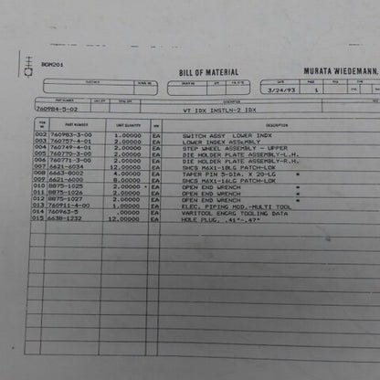 Warner Swasey W-2040 480V 24 Station 20 Ton CNC Turret Punch Maintenance Manuals
