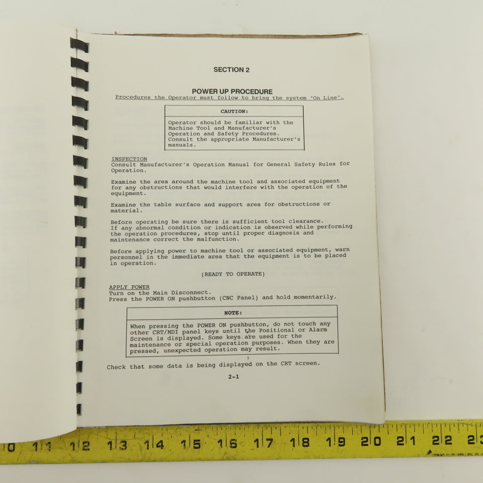 Warner Swasey W-2040 24 Station 20 Ton CNC Turret Alarm Code Operator Manual