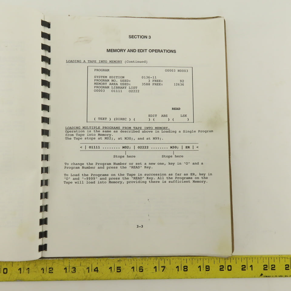 Warner Swasey W-2040 24 Station 20 Ton CNC Turret Alarm Code Operator Manual