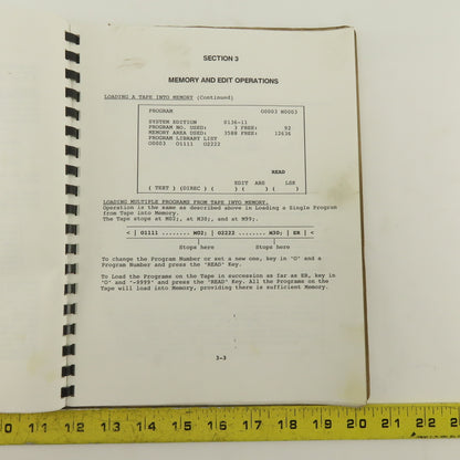 Warner Swasey W-2040 24 Station 20 Ton CNC Turret Alarm Code Operator Manual