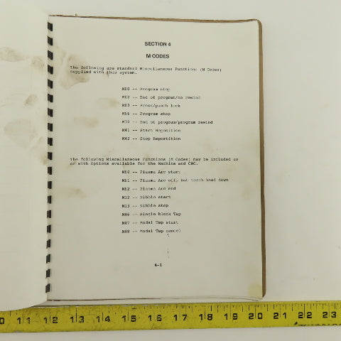Warner Swasey W-2040 24 Station 20 Ton CNC Turret Alarm Code Operator Manual