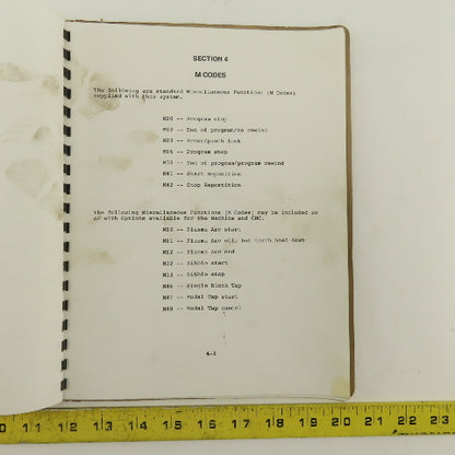 Warner Swasey W-2040 24 Station 20 Ton CNC Turret Alarm Code Operator Manual