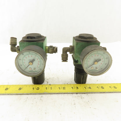 Numatics R10R-02 1/4" Air Pressure Regulator Lot Of 2