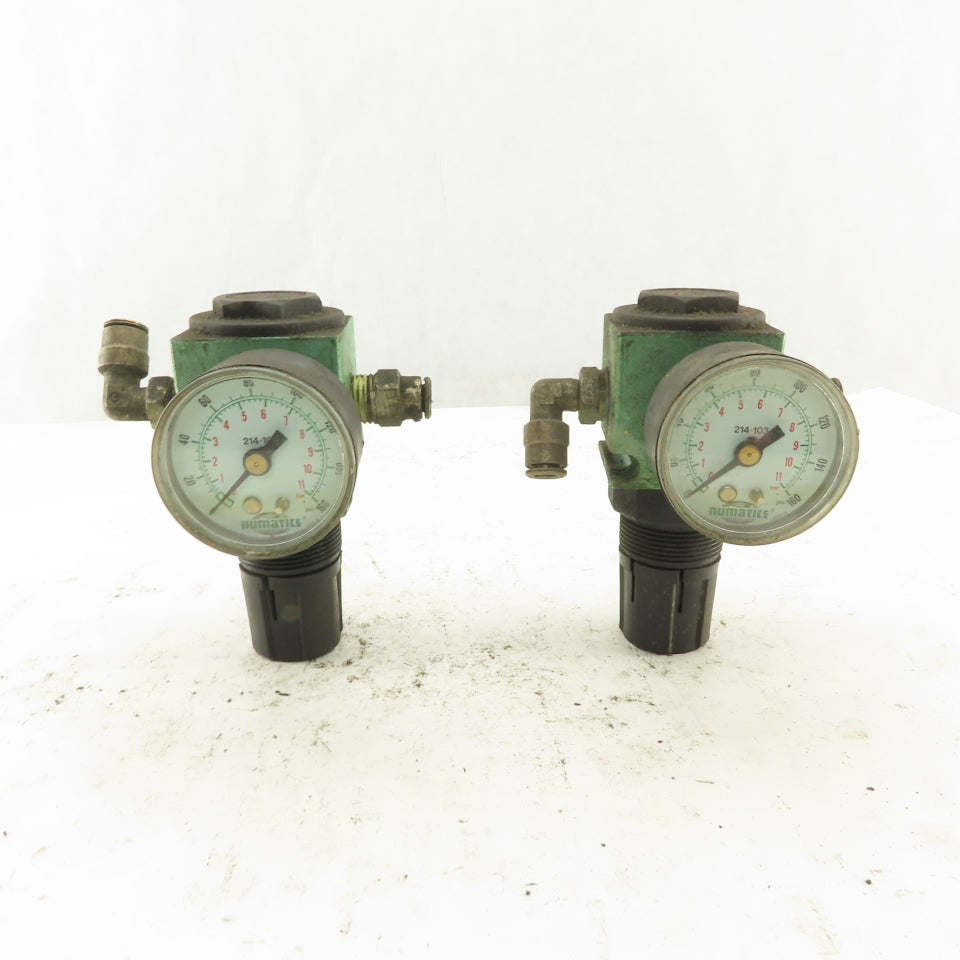 Numatics R10R-02 1/4" Air Pressure Regulator Lot Of 2