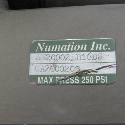Numation SH200002LB16DS 2" Bore 1" Stroke Guided Cylinder Slide Assembly 250PSI