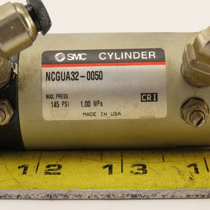 SMC NCGUA32-0050 1-1/2" Bore 1/2" Stroke Double Acting Air Cylinder