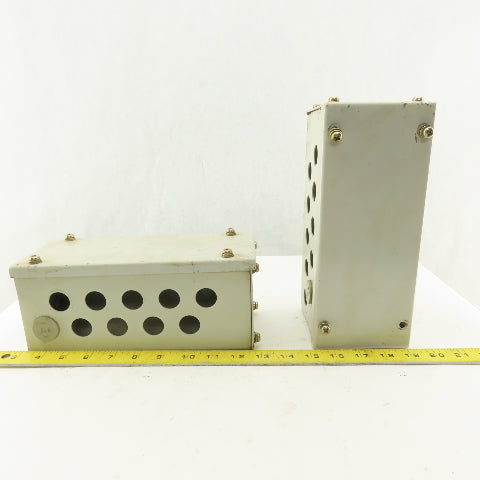 9-1/2" x 4" x 4" Electrical Enclosure Screw Top Side Covers Lot OF 2