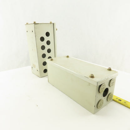9-1/2" x 4" x 4" Electrical Enclosure Screw Top Side Covers Lot OF 2