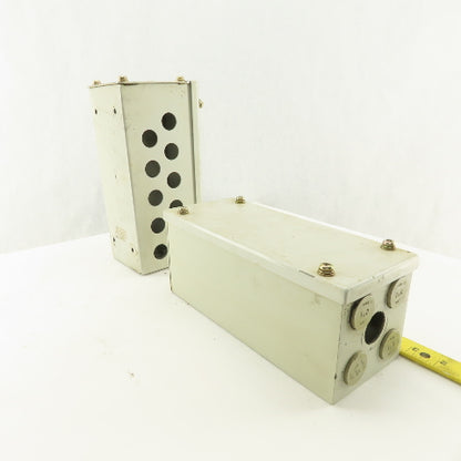 9-1/2" x 4" x 4" Electrical Enclosure Screw Top Side Covers Lot OF 2