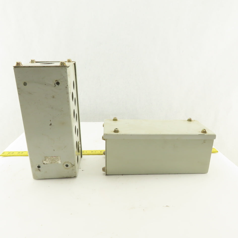 9-1/2" x 4" x 4" Electrical Enclosure Screw Top Side Covers Lot OF 2