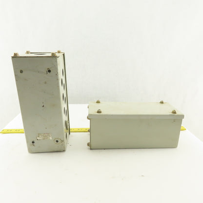 9-1/2" x 4" x 4" Electrical Enclosure Screw Top Side Covers Lot OF 2