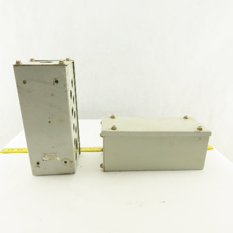 9-1/2" x 4" x 4" Electrical Enclosure Screw Top Side Covers Lot OF 2