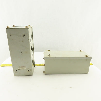 9-1/2" x 4" x 4" Electrical Enclosure Screw Top Side Covers Lot OF 2