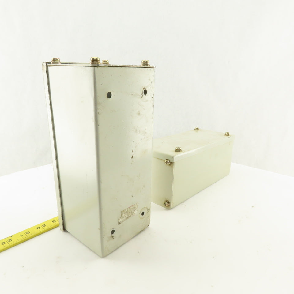 9-1/2" x 4" x 4" Electrical Enclosure Screw Top Side Covers Lot OF 2