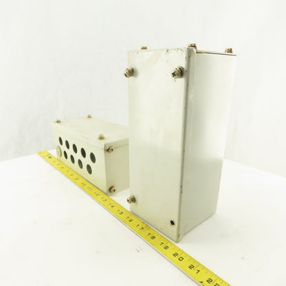9-1/2" x 4" x 4" Electrical Enclosure Screw Top Side Covers Lot OF 2