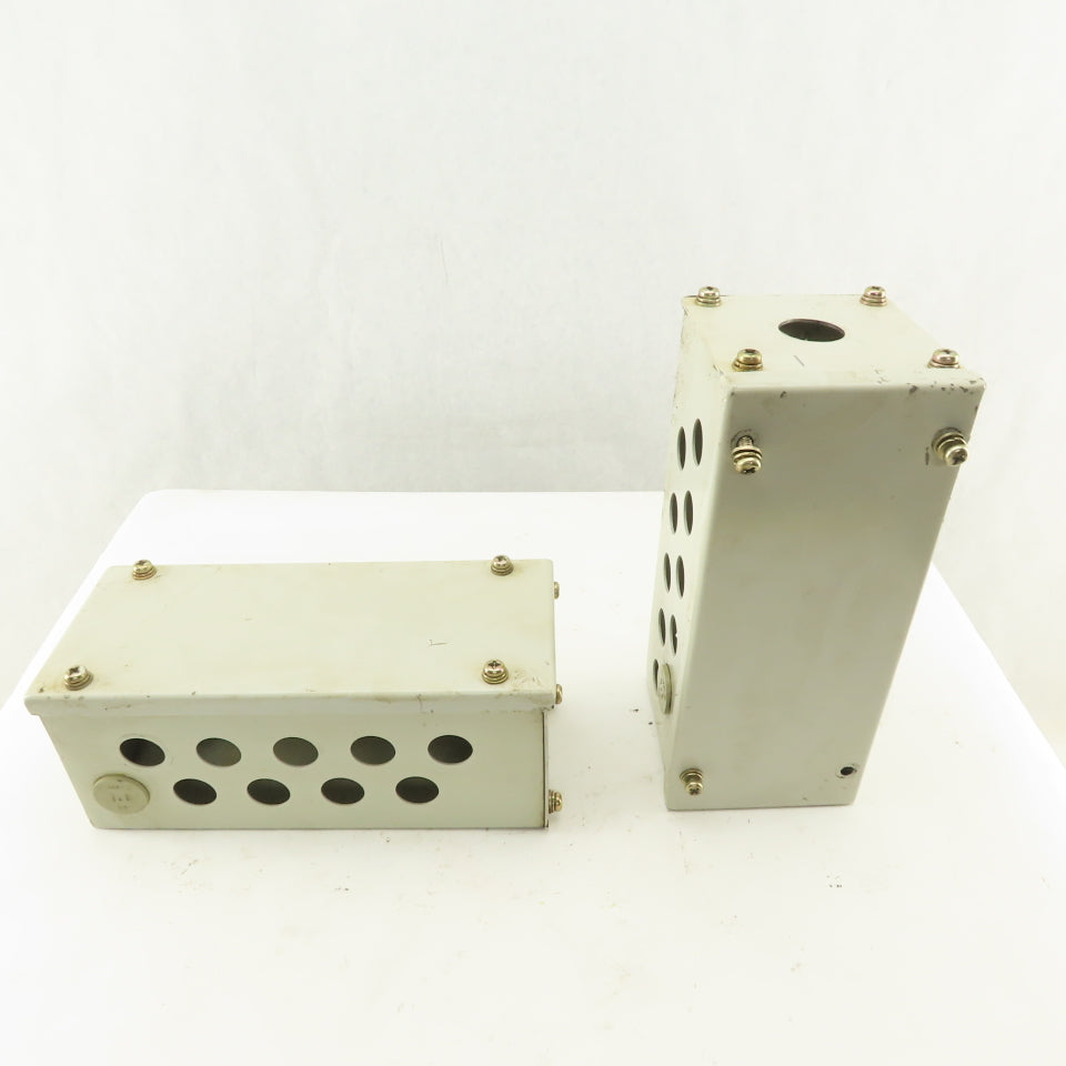 9-1/2" x 4" x 4" Electrical Enclosure Screw Top Side Covers Lot OF 2