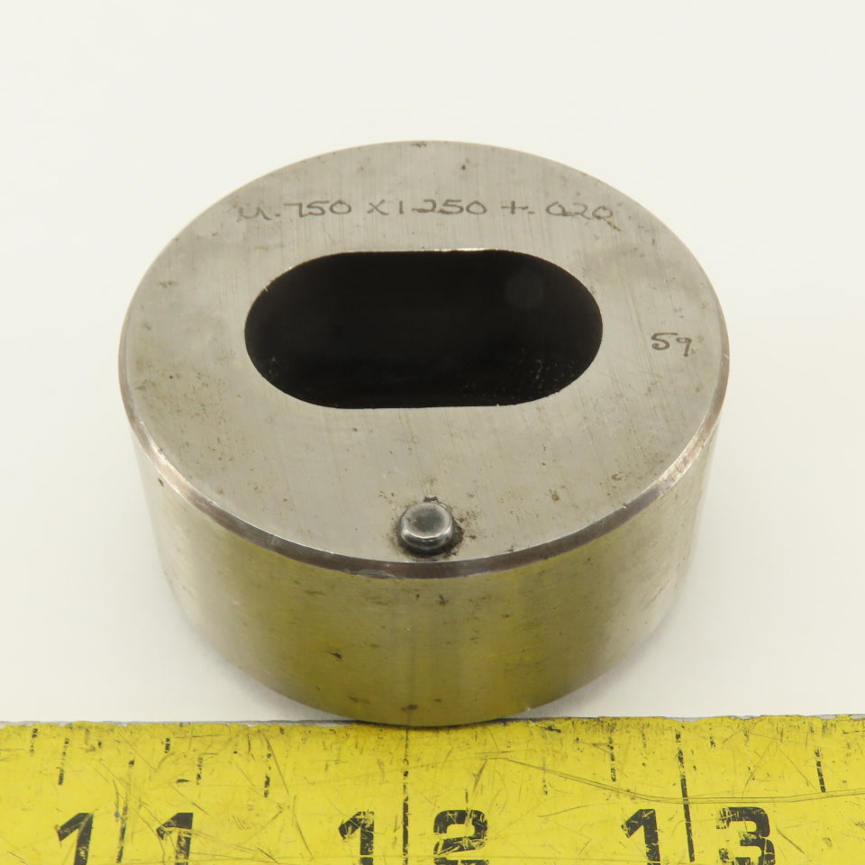 .750 X 1.250 +.020 Oval CNC Turret Die For 2.250 Holder