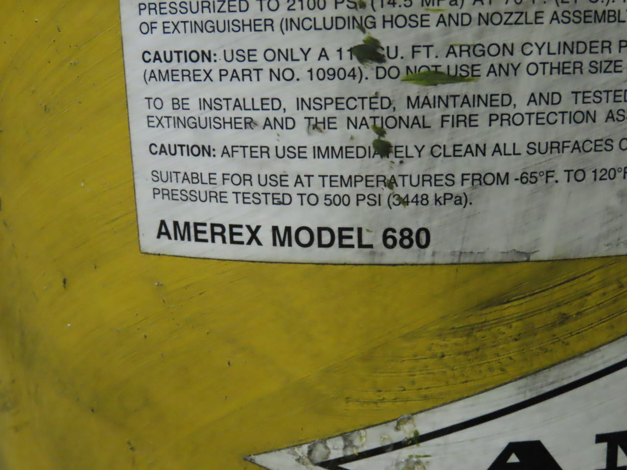 Amerex Model 680 Class D Sodium Chloride Wheeled Fire Extinguisher 150 lb