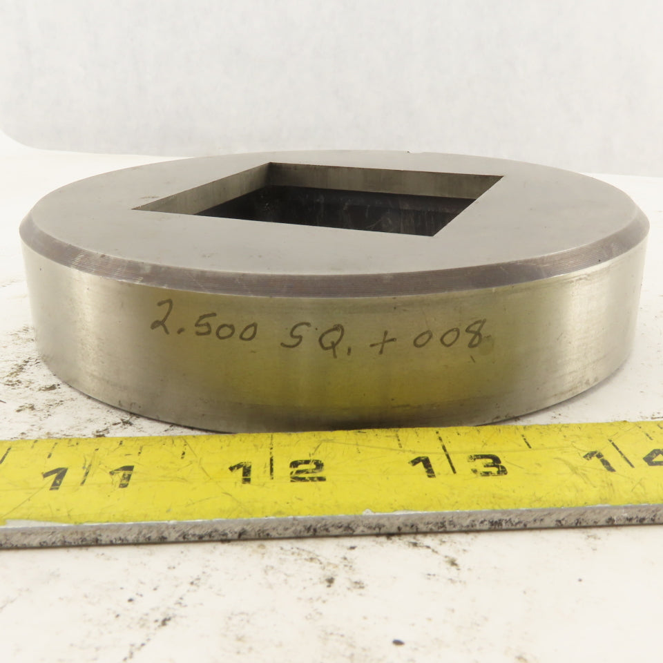2.500 +.008 Square Hole CNC Turret Punch Die Slug Relief For 5.250 Holder