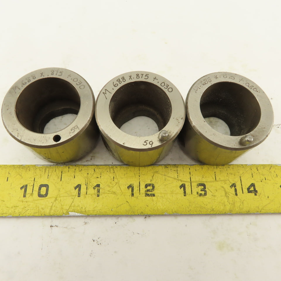 .688 x .875 +.030 Oval Hole CNC Turret Punch Die For 1.5625 Holder Lot Of 3