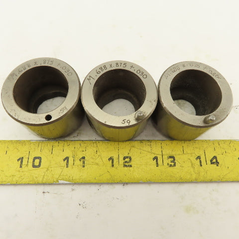 .688 x .875 +.030 Oval Hole CNC Turret Punch Die For 1.5625 Holder Lot Of 3