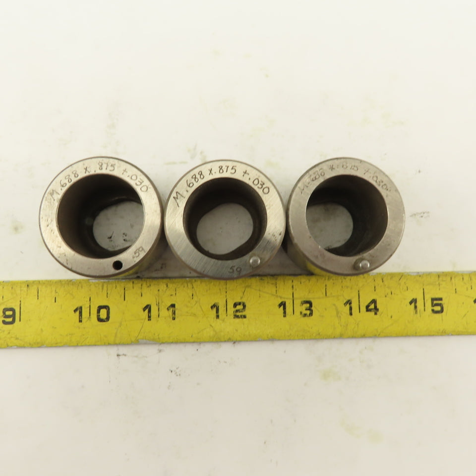 .688 x .875 +.030 Oval Hole CNC Turret Punch Die For 1.5625 Holder Lot Of 3