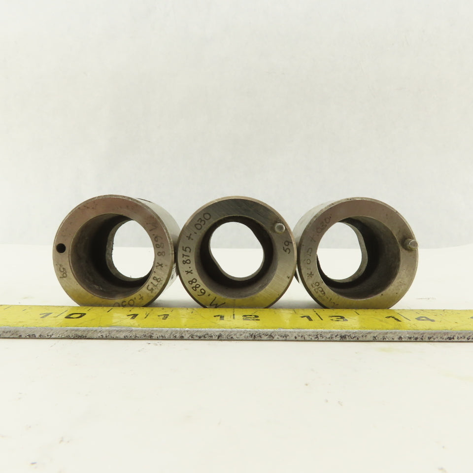 .688 x .875 +.030 Oval Hole CNC Turret Punch Die For 1.5625 Holder Lot Of 3