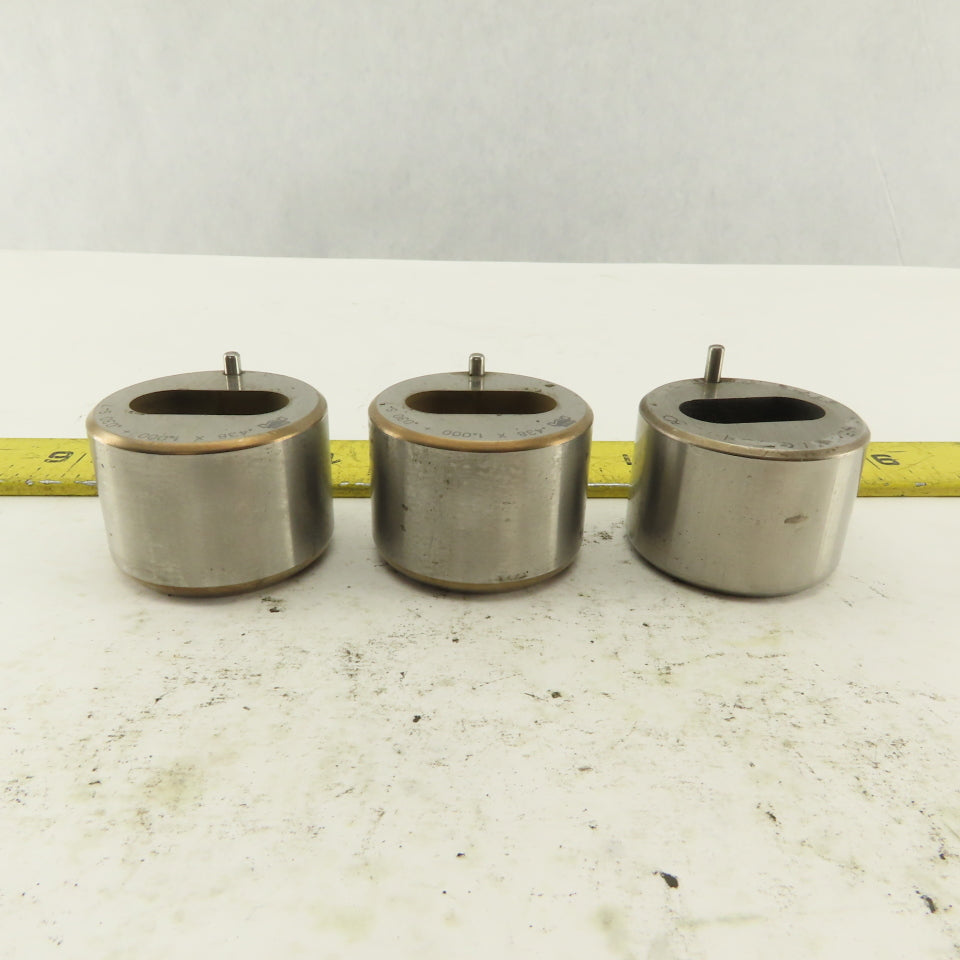 S-7 .438 x 1.000 +.030 Oval Hole CNC Turret Punch Die For 1.5625 Holder Lot Of 3