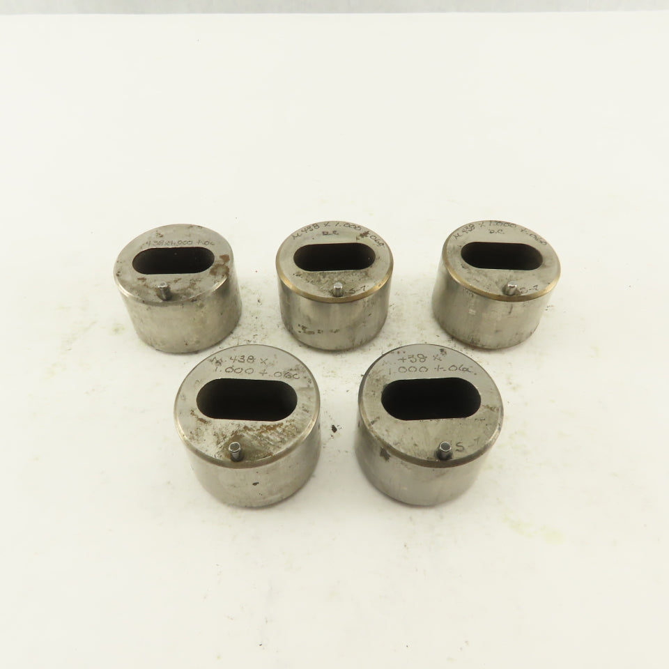S-7 .438 x 1.000 +.060 Oval Hole CNC Turret Punch Die For 1.5625 Holder Lot Of 5