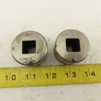 .500  +.060 Square Hole CNC Turret Punch Die For 1.5625 Holder Lot Of 2