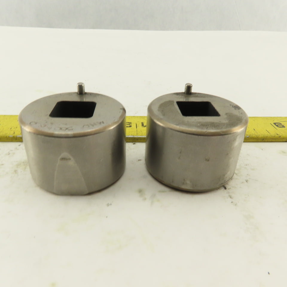 .500  +.060 Square Hole CNC Turret Punch Die For 1.5625 Holder Lot Of 2