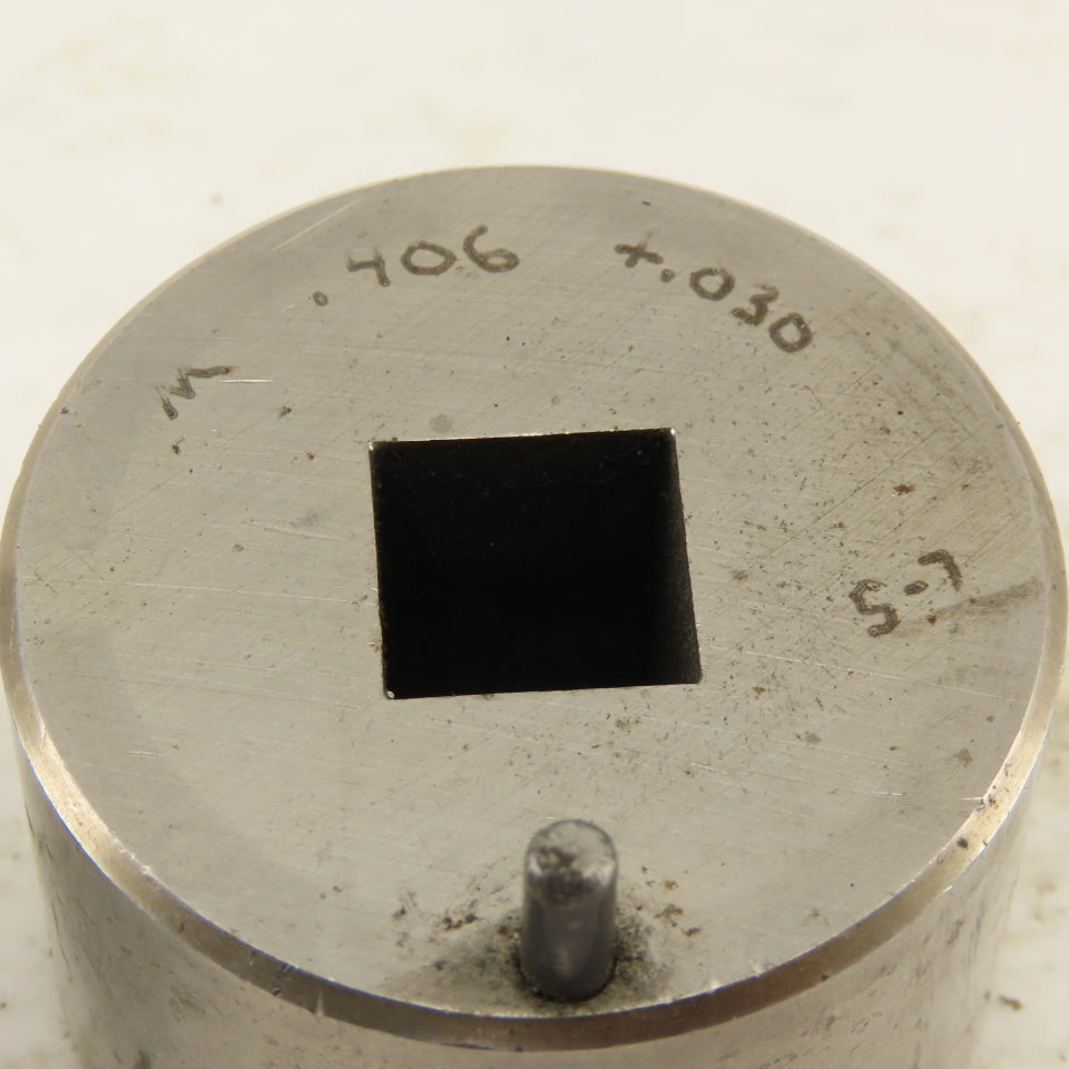 S-7 .406 +.030 Square Hole CNC Turret Punch Die For 1.5625 Holder Lot Of 2