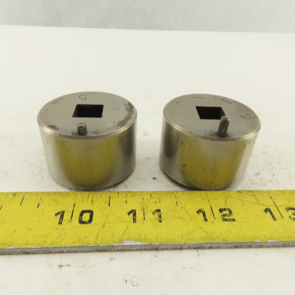 S-7 .406 +.030 Square Hole CNC Turret Punch Die For 1.5625 Holder Lot Of 2