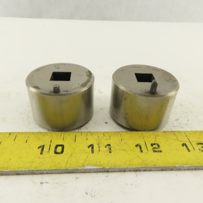 S-7 .406 +.030 Square Hole CNC Turret Punch Die For 1.5625 Holder Lot Of 2