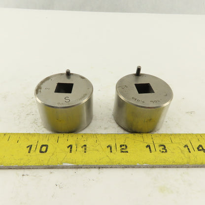 S-7 .406 +.030 Square Hole CNC Turret Punch Die For 1.5625 Holder Lot Of 2